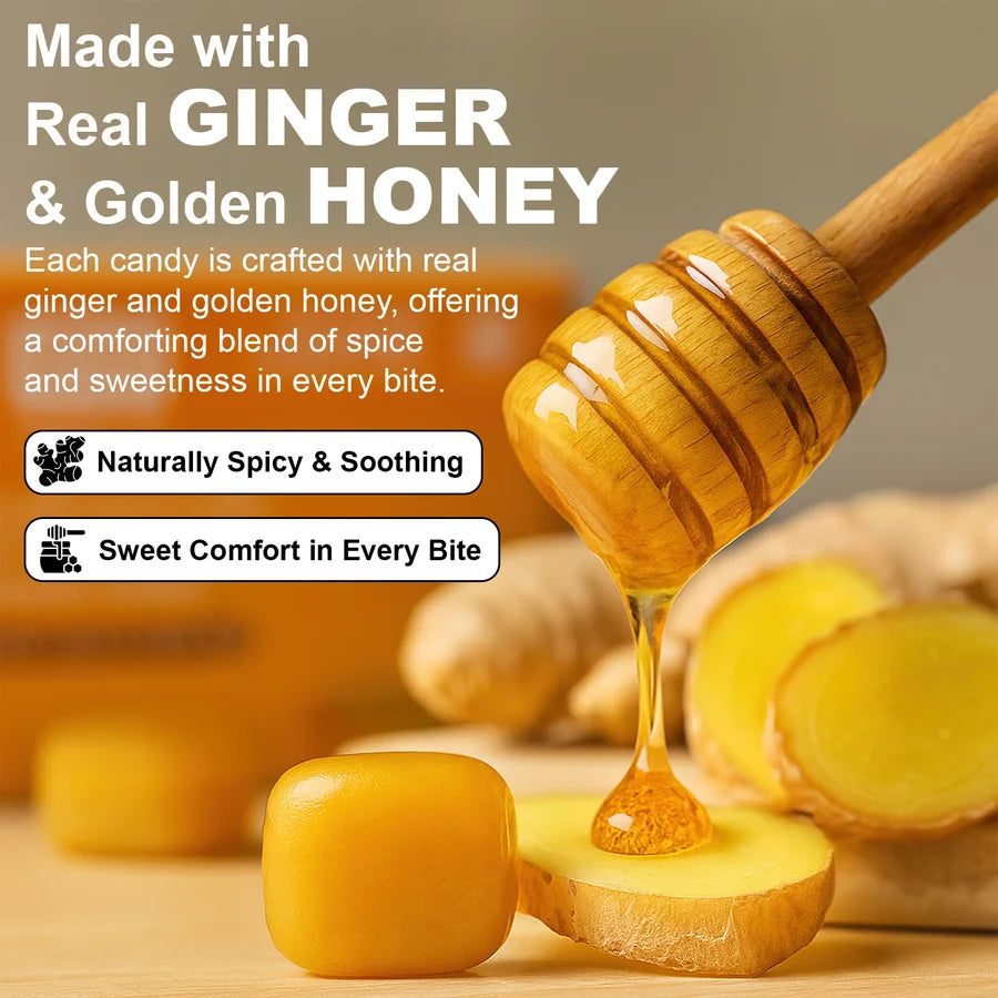 Ginger Candy – Natural Ginger Chews for Digestion Throat Relief